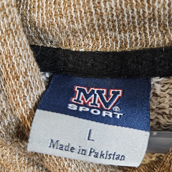 Vintage MV Sport Pentagon Hoodie Pullover Long Sleeve Brown Mens Size L 90s Y2K - Picture 5 of 6